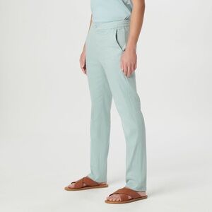 BUGATCHI TRISTAN LINEN/COTTON ELASTIC WAIST PANTS